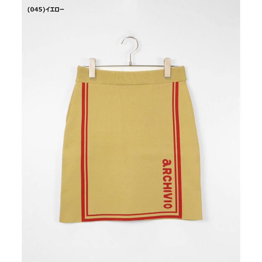 archivio アルチビオ 秋冬 ゴルフ ボックスラインニットスカート