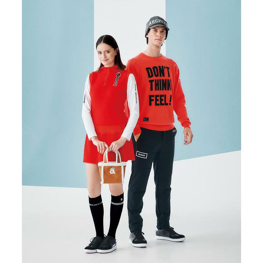 アルチビオ　ベスト　フード archivio アルチビオ 秋冬 ゴルフ フード付きハーフジップニット