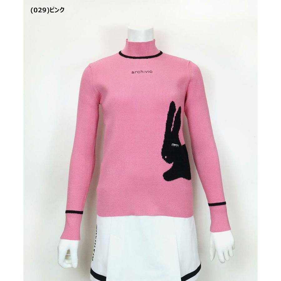 archivio（アルチビオ） 秋冬 ゴルフ うさぎ柄リブニットプルオーバー