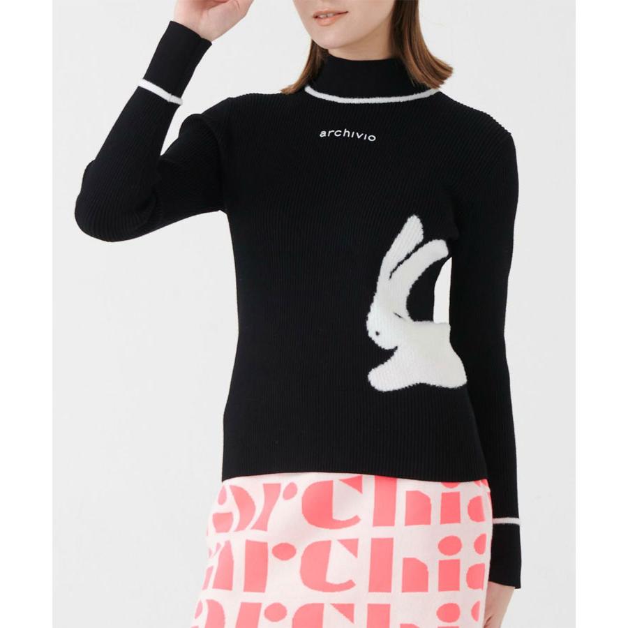 archivio（アルチビオ） 秋冬 ゴルフ うさぎ柄リブニットプルオーバー