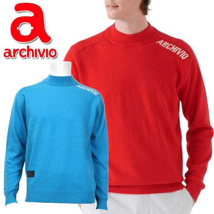 アルチビオ archivio A428102 メンズ 長袖 カシミヤ100％ セーター ストレッチ ゴルフウェア スポーツウェア 秋冬 archivio（アルチビオ） 秋冬 ゴルフ カシミヤ100％肩ロゴニット 長袖