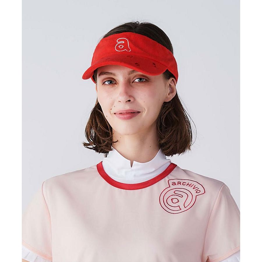 archivio アルチビオ 春夏 ゴルフ 刺繍パイル地サンバイザー