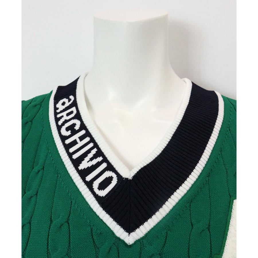 アルチビオ 春夏 ゴルフ ケーブルVネックベスト レディース A458217 archivio（アルチビオ） 春夏 ゴルフ ケーブルVネックベスト