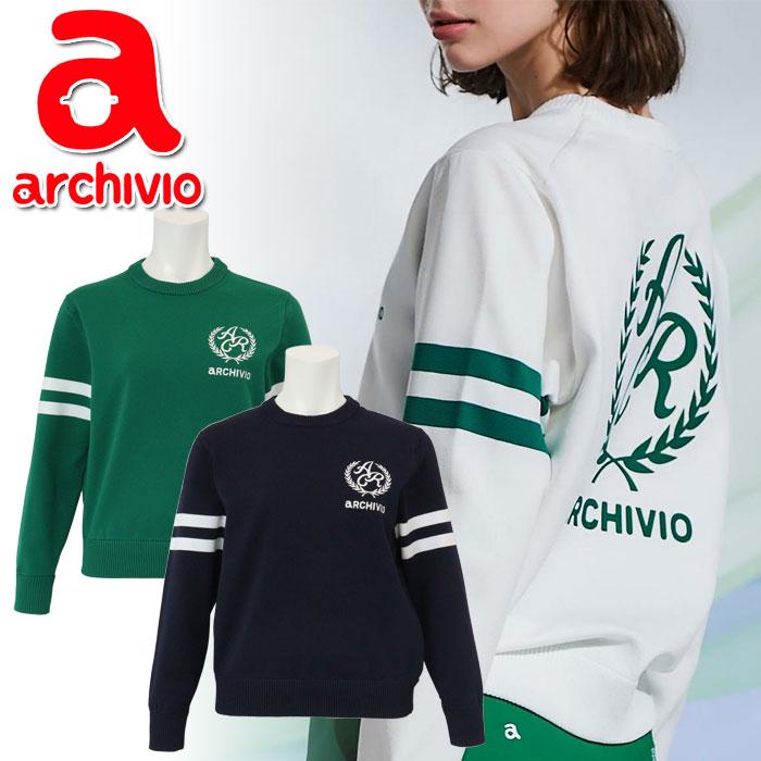 アルチビオ(archivio)ゴルフウェア archivio アルチビオ 春夏 ゴルフ エンブレム風ロゴニット