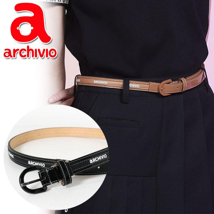 archivio（アルチビオ） ゴルフ エナメル合皮ロゴベルト レディース