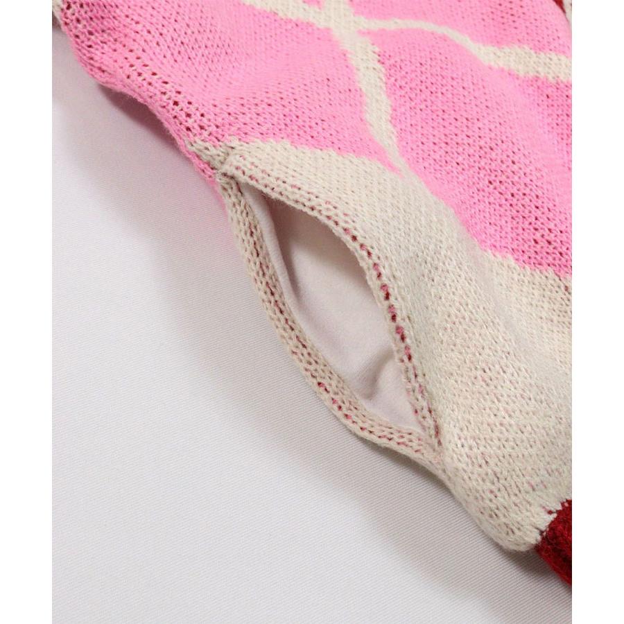 archivio（アルチビオ） ゴルフ アーガイル柄ニットブルゾン