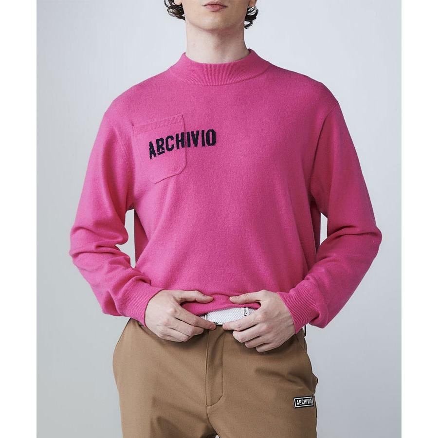 archivio アルチビオ ゴルフ カシミヤ100％ロゴポケットニット 長袖