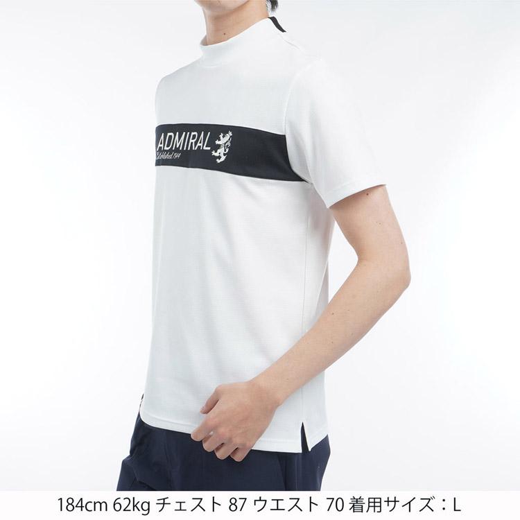 【ADMIRAL GOLF】モックネック 総柄デザイン メンズM Admiral Golf アドミラルゴルフ カラタッチ モックネックシャツ