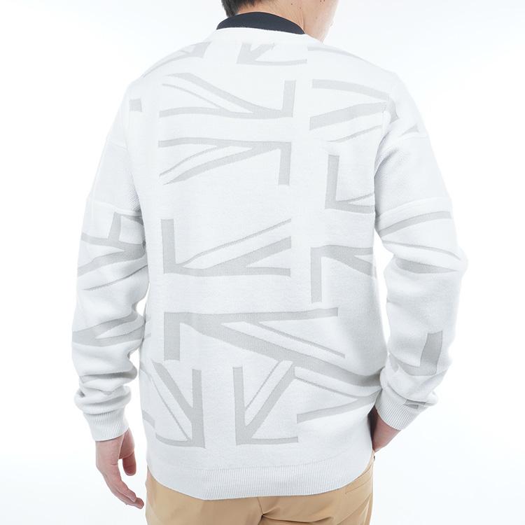 アドミラル ゴルフ クルーネックセーター【M寸】ホワイト　adma564 Admiral Golf（アドミラルゴルフ） UJジャガード クルーネックセーター