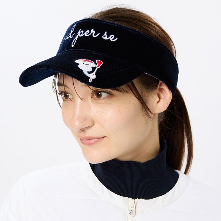 and per se アンパスィ シュシュ付きベロアサンバイザー