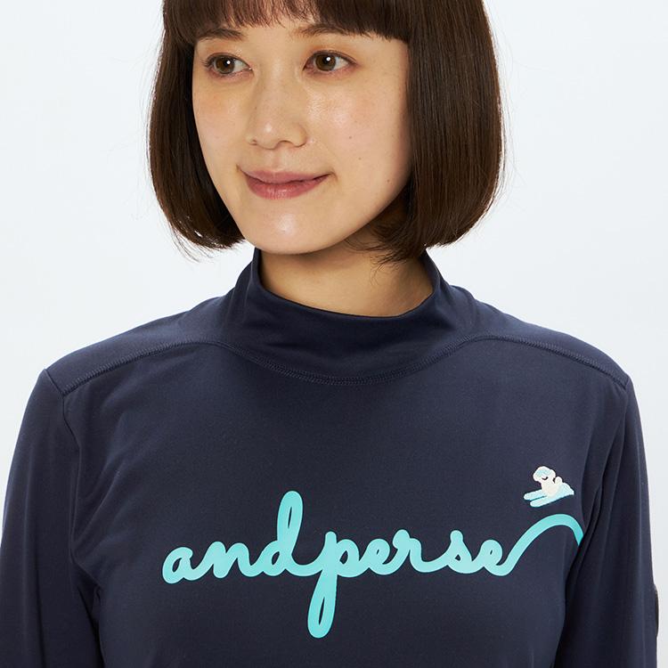 and per se（アンパスィ） マシュマロジャージー長袖モックネック