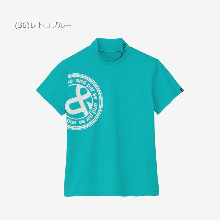and per se（アンパスィ） SWING DRY メッシュ半袖モックネックシャツ