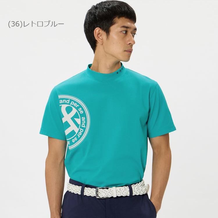 and per se（アンパスィ） SWING DRY メッシュ半袖モックネックシャツ