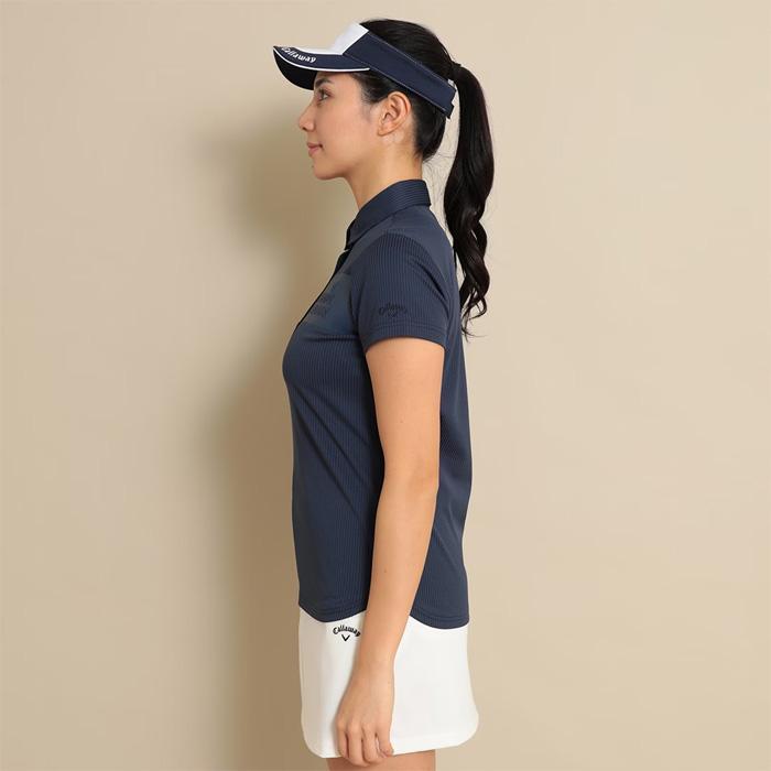 ジーフォア ゴルフ レディース トップス 半袖 Tシャツ ストライプ人気 25ジーフォア ゴルフウェア レディース トップス 半袖 Tシャツ