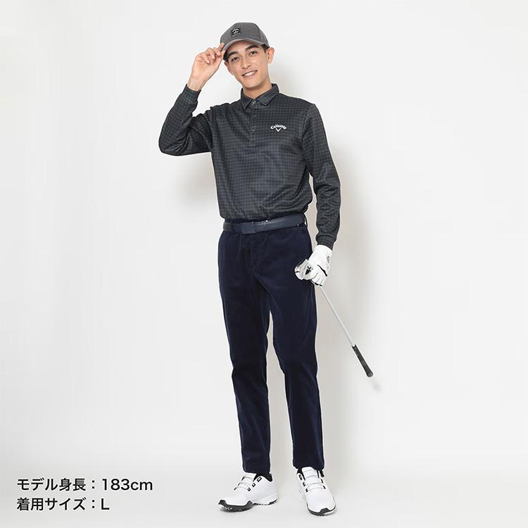 Callaway（キャロウェイ） 千鳥プリント裏起毛長袖シャツ メンズ 秋冬
