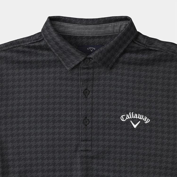 美品　Callaway 千鳥柄　総柄　刺繍　長袖　シャツ　洗える Callaway（キャロウェイ） 千鳥プリント裏起毛長袖シャツ メンズ 秋冬