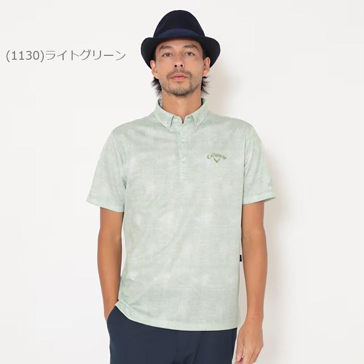 Callaway（キャロウェイ） かざあなメッシュシャンブレー柄半袖シャツ