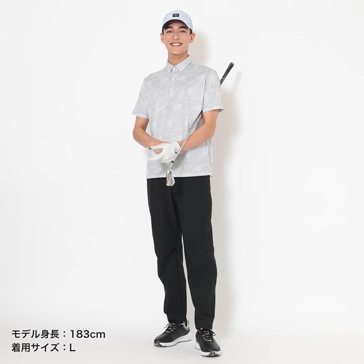 V12 ゴルフウェア 半袖シャツ メンズ Callaway（キャロウェイ） かざあなメッシュシャンブレー柄半袖シャツ