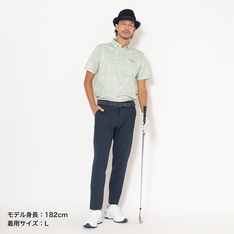 Callaway（キャロウェイ） かざあなメッシュシャンブレー柄半袖シャツ