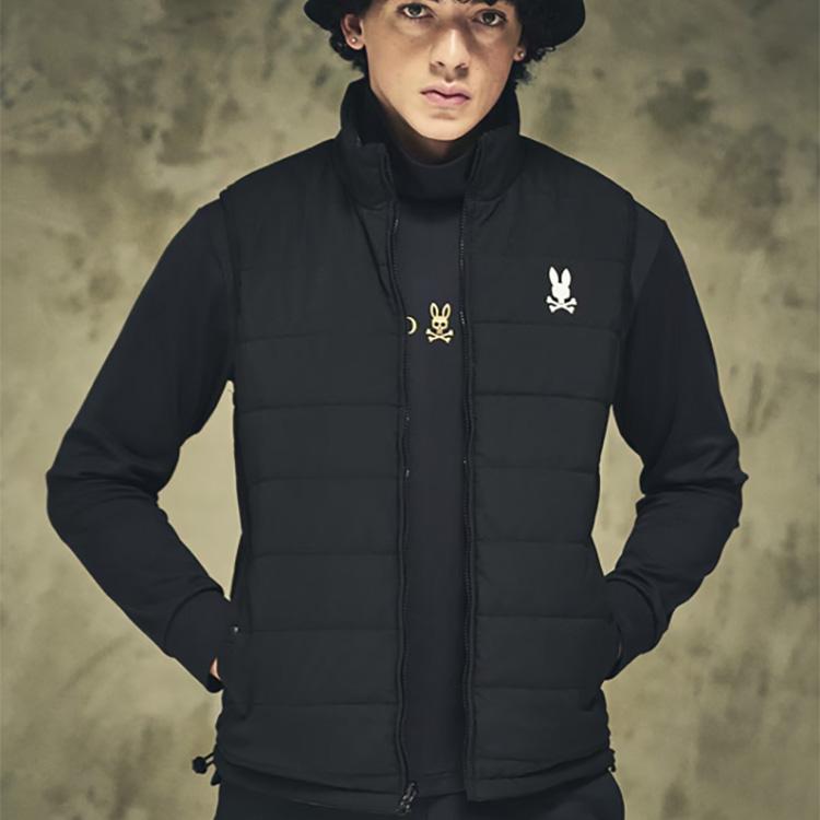 Psycho Bunny（サイコバニー） 総柄フォントロゴ リバーシブルベスト