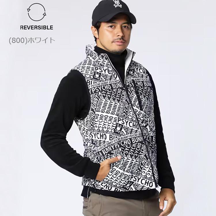 Psycho Bunny（サイコバニー） 総柄フォントロゴ リバーシブルベスト
