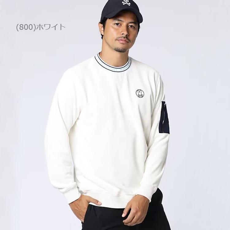 サイコバニー バニーマーククルーネック スウェットプルオーバー メンズ 2025秋冬 ゴルフウェア GF651 Psycho Bunny（サイコバニー） バニーマーククルーネック スウェット