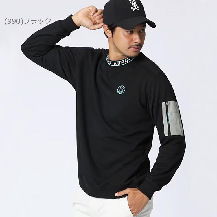 新品　サイコバニーメンズゴルフウェア Psycho Bunny（サイコバニー） バニーマーククルーネック スウェット