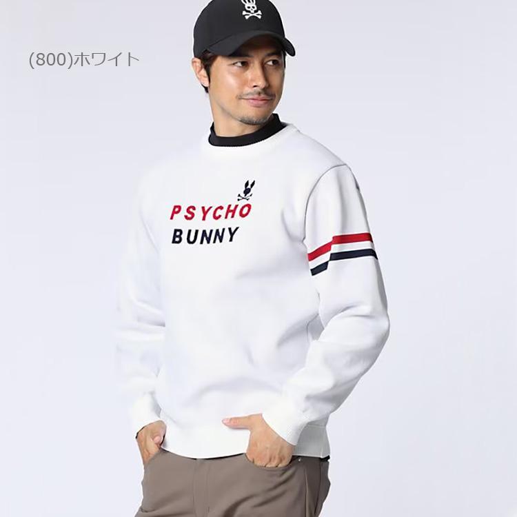 Psycho Bunny（サイコバニー） トリコロール ジャガードニット クルー