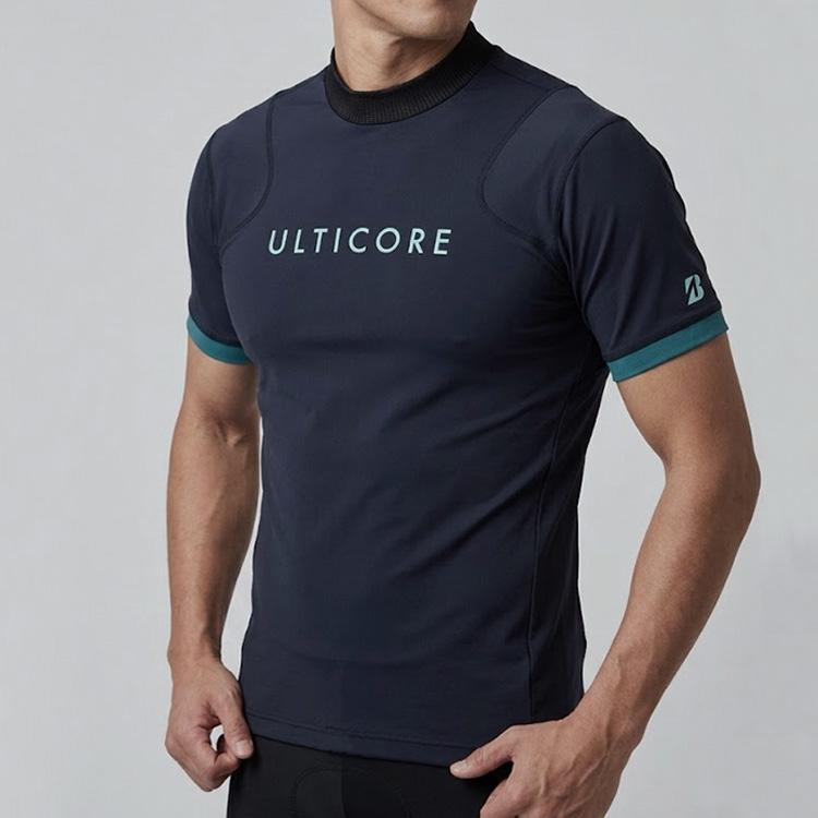 新品ULTICORE半袖モックネックシャツロゴプリントシャツ Lサイズ BRIDGESTONE GOLF ブリヂストンゴルフ 4Dimotion Fit ULTICORE 半袖