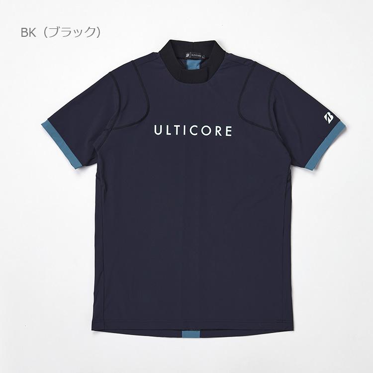 新品ULTICORE半袖モックネックシャツロゴプリントシャツ Lサイズ BRIDGESTONE GOLF ブリヂストンゴルフ 4Dimotion Fit ULTICORE 半袖