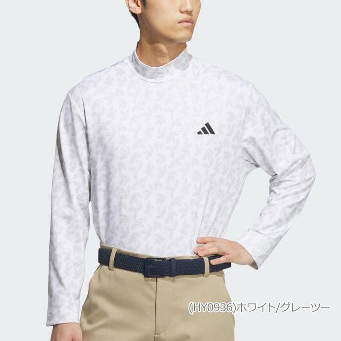 アディダス ゴルフ パームリーフプリント モックネック L/Sストレッチシャツ メンズ 2023秋冬 ゴルフウェア MKS11 mks11