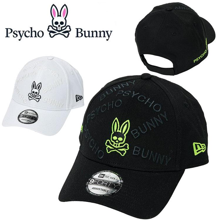 サイコバニー　キャップ (約56.8～60.6㎝)　ブラック　pbmg652f Psycho Bunny（サイコバニー） NEW ERA コラボ キャップ メンズ 2026