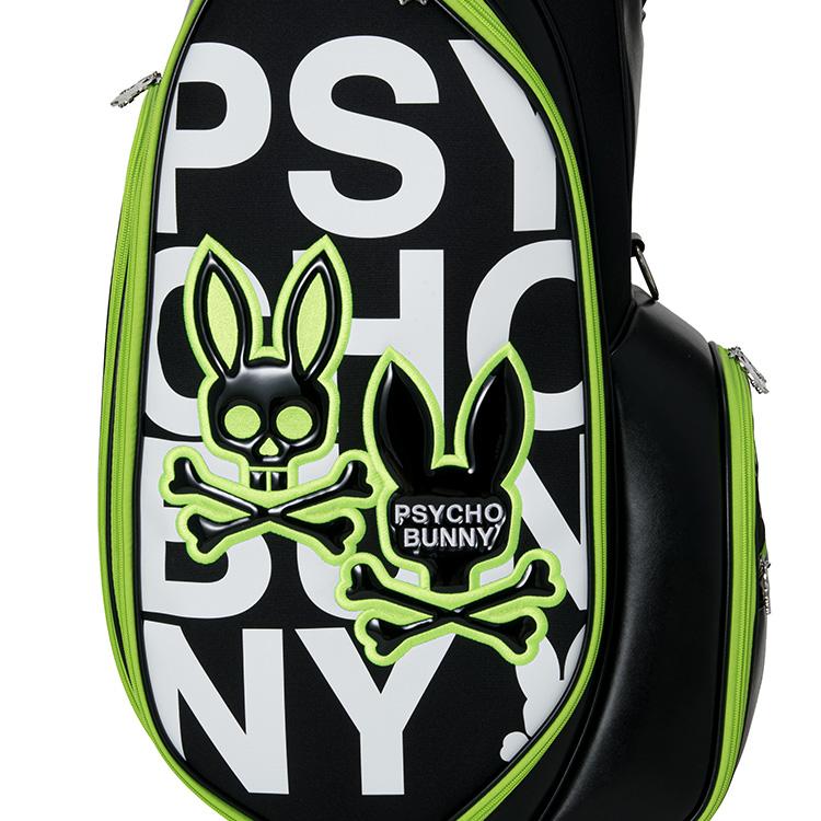 サイコバニー 　キャディバッグ　　【9型】　ブラック　 pbmg6bc4 Psycho Bunny（サイコバニー） サイコバニーゴルフ FLAGSHIP カート