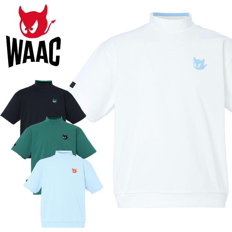 WAAC ワック バックロゴ ピケ モックネックシャツ メンズ 2026春夏