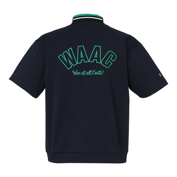 WAAC ワック バックロゴ ピケ モックネックシャツ メンズ 2026春夏