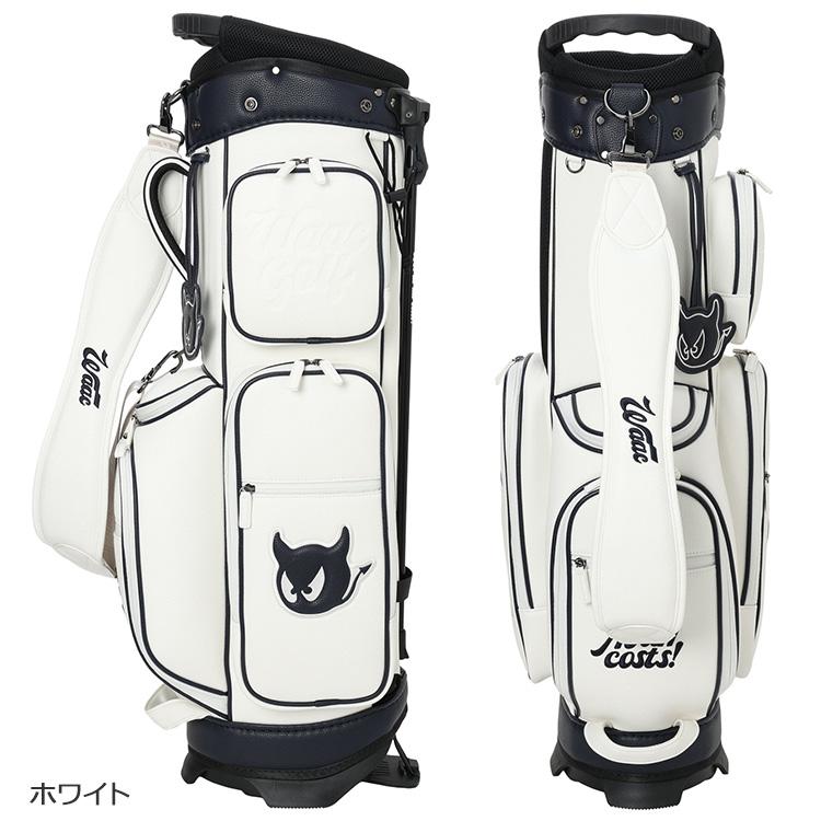 WAAC ゴルフバッグ ホワイト WAAC ワック GRAINY SYNTHETIC LEATHER キャディバック 9型 072264800