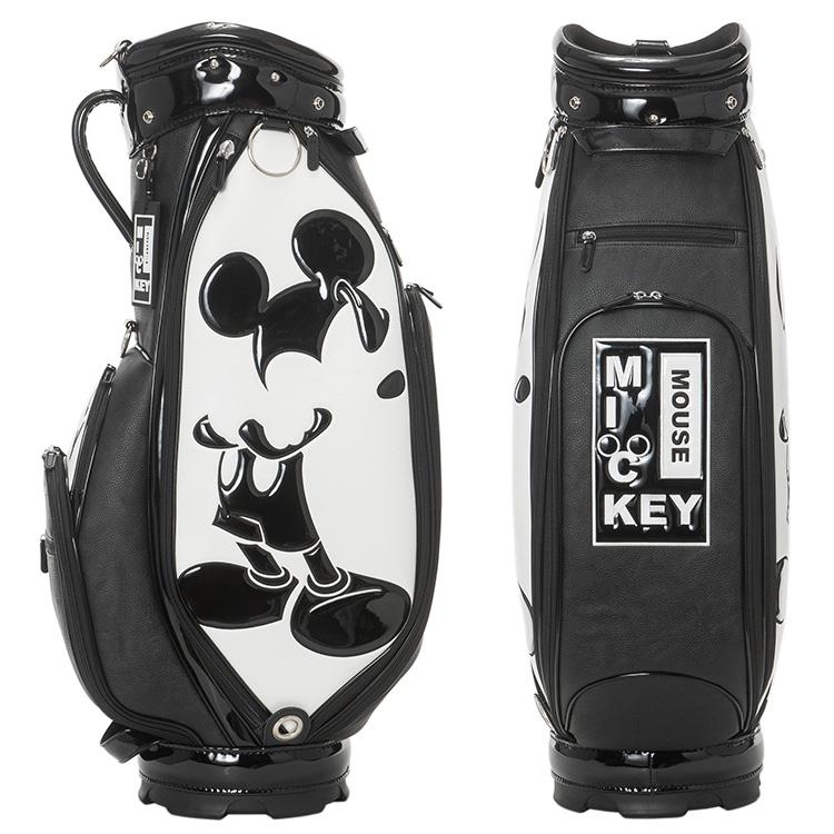 モノクローム ミッキー ゴルフ キャディバッグ XYMG5FC1 00 ホワイト [2025年モデル] Disney（ディズニー） ゴルフ MONOCHROME MICKEY GOLF CADDIE BAG
