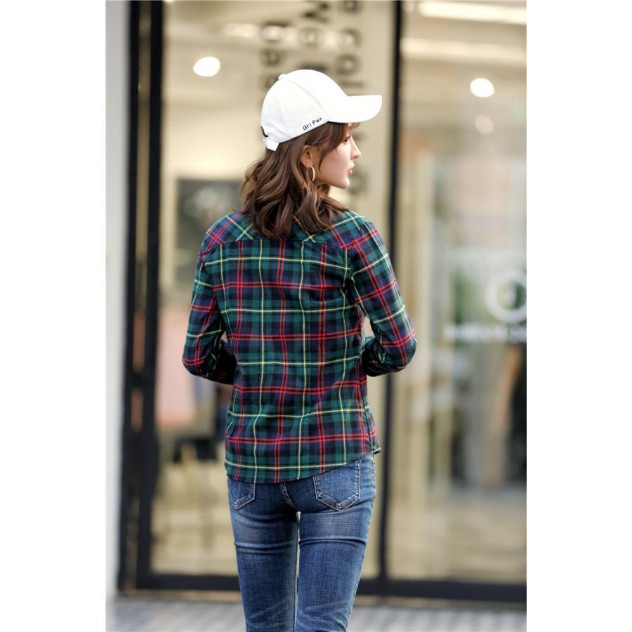 チェックシャツ レディース 長袖 ブラウス シャツ 襟付き チェック柄 秋服 レディース トップス カジュアル ベーシック 着痩せ ポケット付き チェックコート G15 Hwg 0101 ヨシモンショップ 通販 Yahoo ショッピング