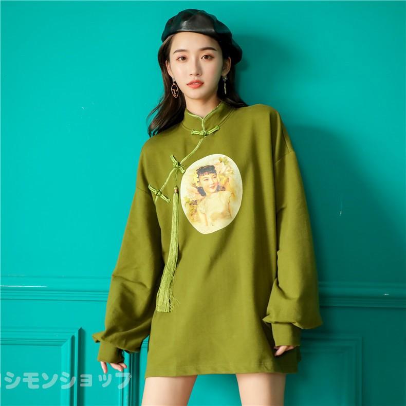 レーディス ワンピース パーカー 春秋 チャイナワンピース カジュアル チュニック ショートワンピース 体型カバー トップス 長袖 秋物 立ち襟 中国風 G15 Hwg 0110 ヨシモンショップ 通販 Yahoo ショッピング