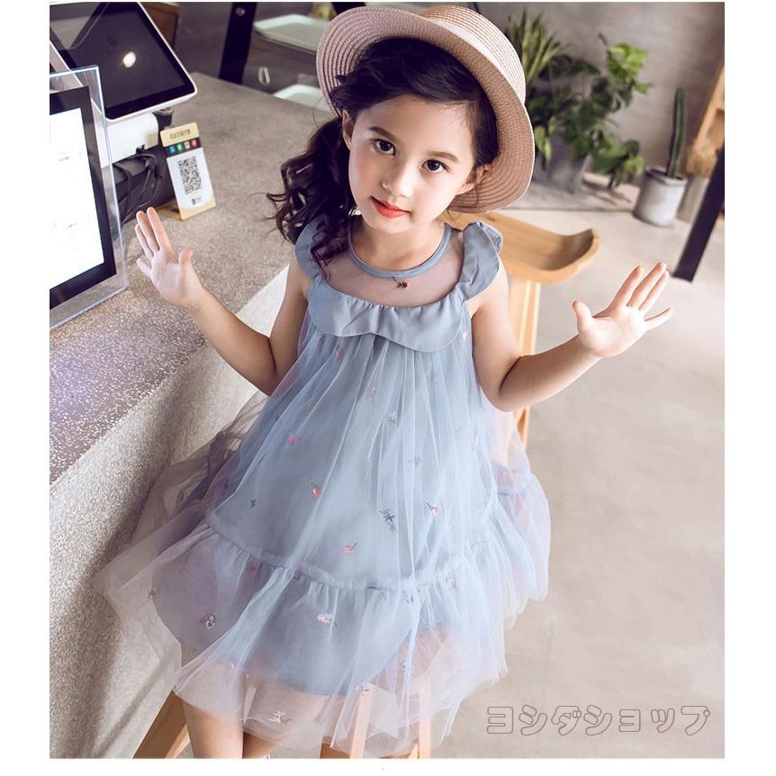 子供服 ワンピース 夏 女の子 おしゃれ 膝丈 半袖 チュール生地 韓国 おしゃれ キッズ 可愛い お出かけ G155a0004 ヨシモンショップ 通販 Yahoo ショッピング