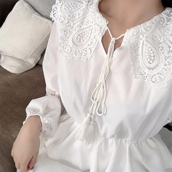 白黒ワンピースフリルレースきれいめロングミモレ丈ワンピースコーデワンピ19春オシャレ30代40代 Gt Hxszn5 ヨシモンショップ 通販 Yahoo ショッピング