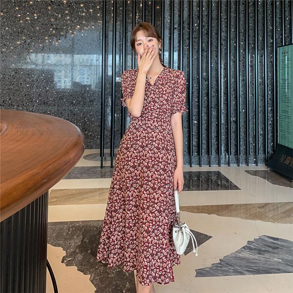 ワンピース花柄マキシワンピースリゾートワンピース大きいサイズ花柄ワンピフレアワンピースマキシ丈赤ワンピースシフォン Gt Lgymo198 ヨシモンショップ 通販 Yahoo ショッピング