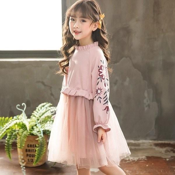 子供服女の子秋冬長袖チュールワンピース花柄ワンピースキッズ可愛い発表会 卒園式 入学式 パーティワンピース Gt Rfvpc516 ヨシモンショップ 通販 Yahoo ショッピング