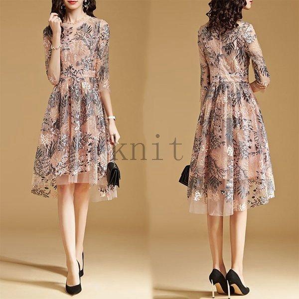 激安超人気ワンピースパーティードレスレディース安い可愛い結婚式ワンピースドレス花柄aライン上品ミディアム丈ピンク Gt1b6afa9ad ヨシモンショップ 通販 Yahoo ショッピング