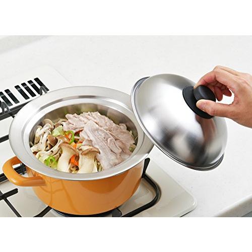 ヨシカワ 日本製 蒸し器 小 ドーム型 18*20cm鍋対応 お鍋にのせて簡単蒸しプレート YJ2538 シルバー|g1alt|03