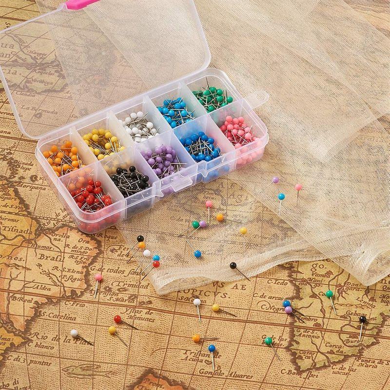 Beadthoven 約600pcs 箱 Mix 15x4mm ステンレス スチール カラフル 画びょう 画鋲 プッシュピン 押しピン イン 17超人気