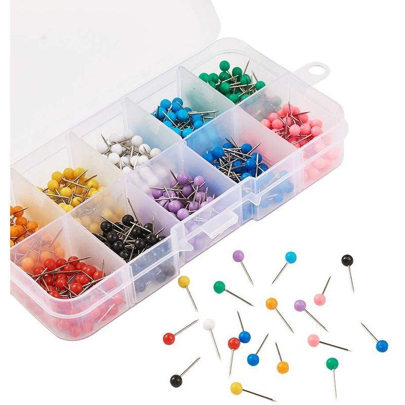 Beadthoven 約600pcs 箱 Mix 15x4mm ステンレス スチール カラフル 画びょう 画鋲 プッシュピン 押しピン イン 17超人気