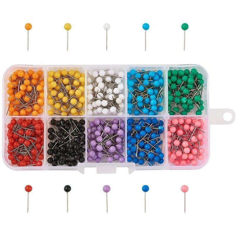 Beadthoven 約600pcs 箱 Mix 15x4mm ステンレス スチール カラフル 画びょう 画鋲 プッシュピン 押しピン イン 17超人気