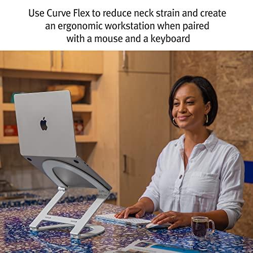 Twelve South Curve Flex | 人間工学に基づいたデザイン 高さ、角度調節可能なアルミニウム製ノートブックスタンド 10-17イン｜g2021｜05
