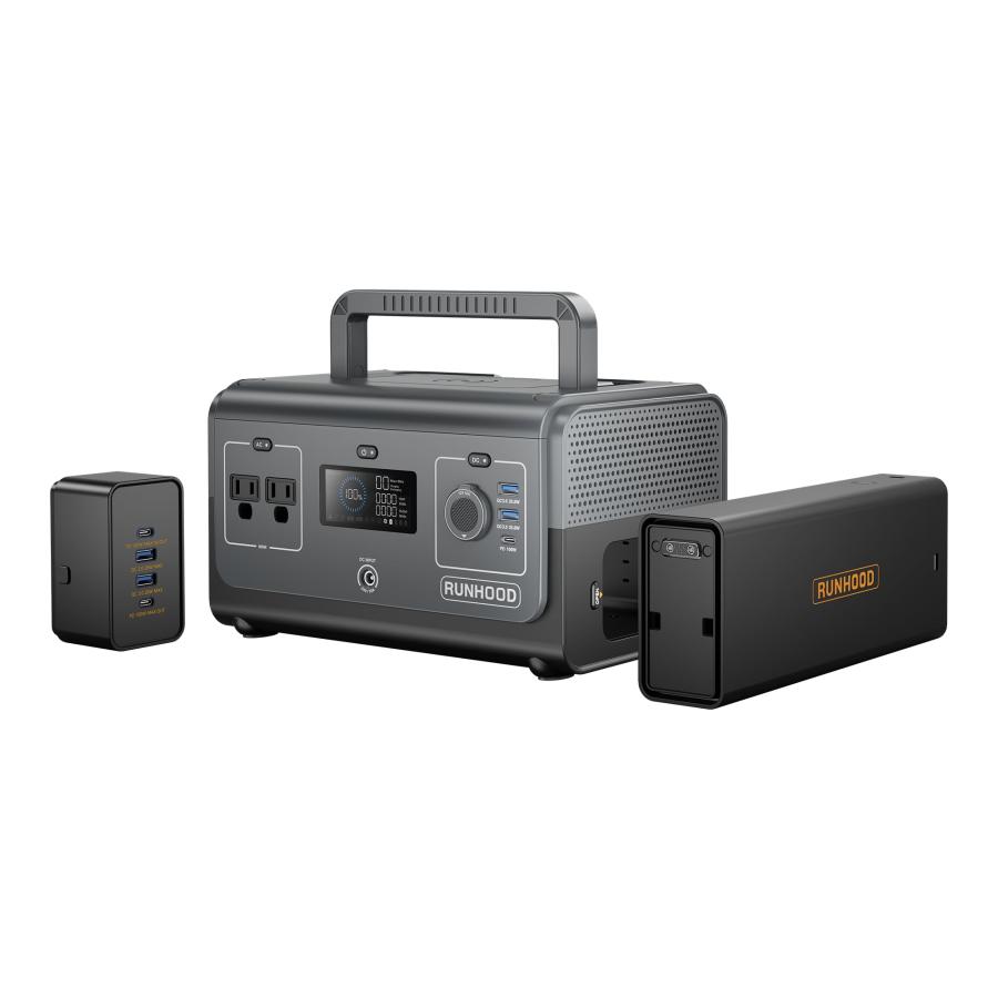 RUNHOOD ポータブル電源 交換可能バッテリー付き